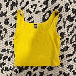 Shein Yellow Ribbed Tank Top